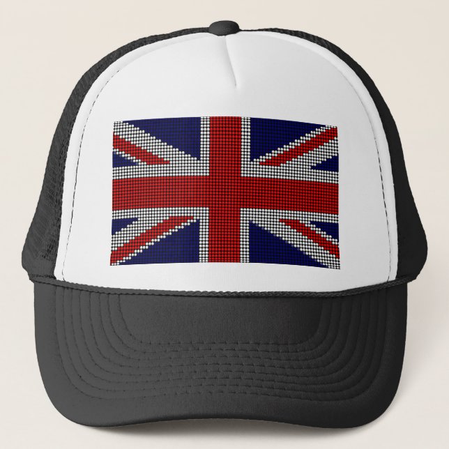 Union jack flag british flag trucker hat (Front)