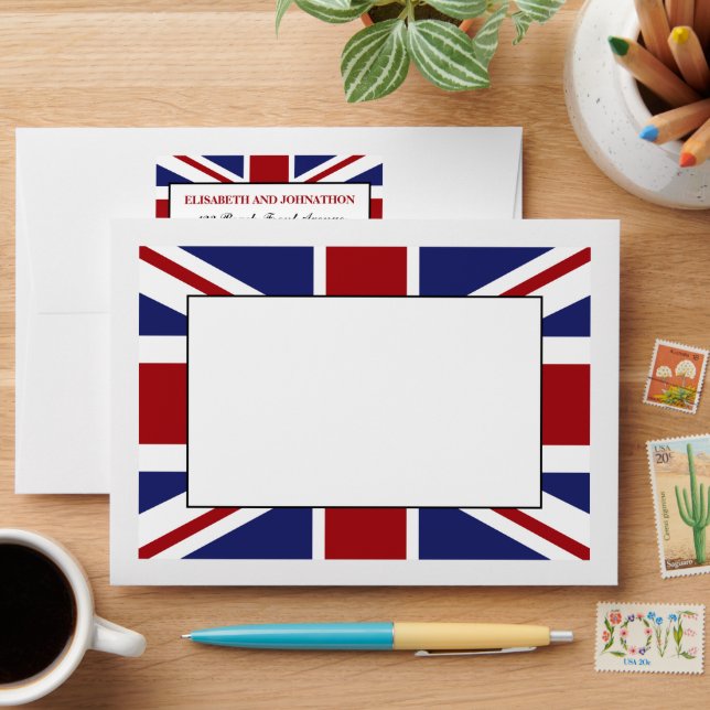 Union Jack Flag British Wedding Envelope (Desk)