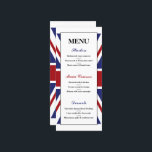 Union Jack Flag British Wedding Menu<br><div class="desc">Union Jack Flag British Wedding Menu Rack Cards by The Wedding Store. Great For Restaurants,  Coffee Shops,  Wedding Events e.t.c.</div>