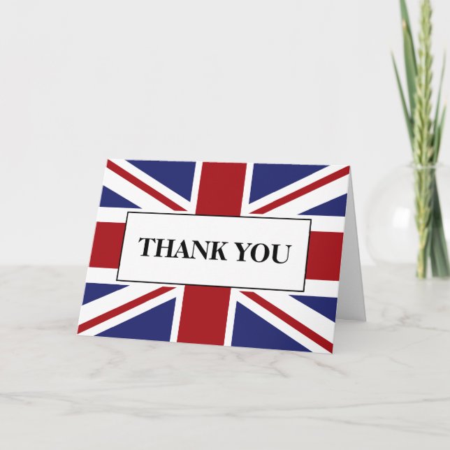 Union Jack Flag British Wedding Thank You (Front)