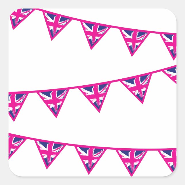 Union Jack Flag Bunting Stickers (Front)