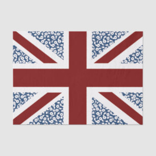 Union Jack Flag Calico Floral Pattern Tissue Paper