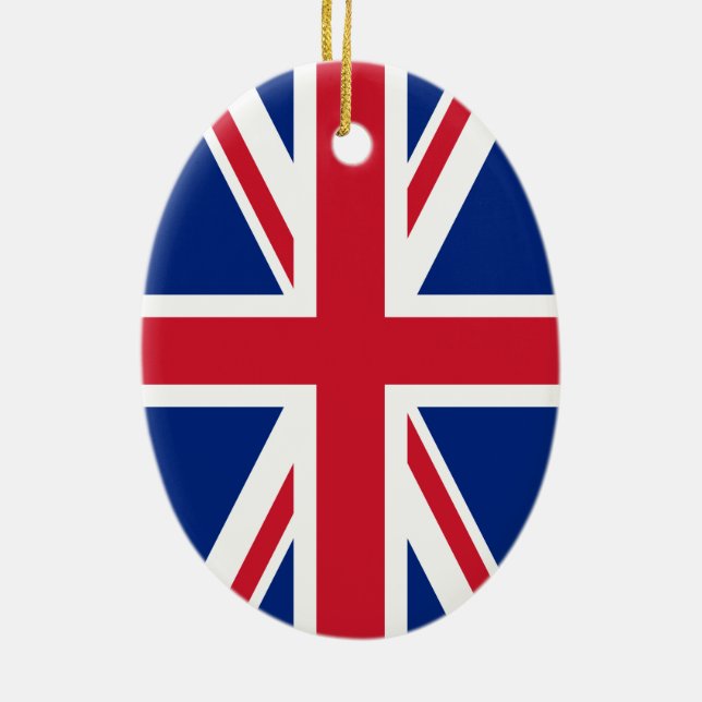 Union Jack Flag Ceramic Tree Decoration (Back)