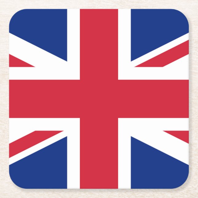 Union Jack Flag coastercnt Square Paper Coaster (Front)