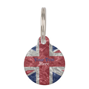 Union Jack Flag - Crinkled Pet Tag