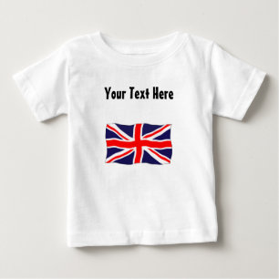 Union Jack Flag - Customisable With Your Text! Baby T-Shirt