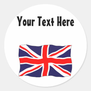 Union Jack Flag - Customisable With Your Text! Classic Round Sticker