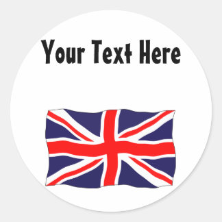 Union Jack Flag - Customisable With Your Text! Classic Round Sticker