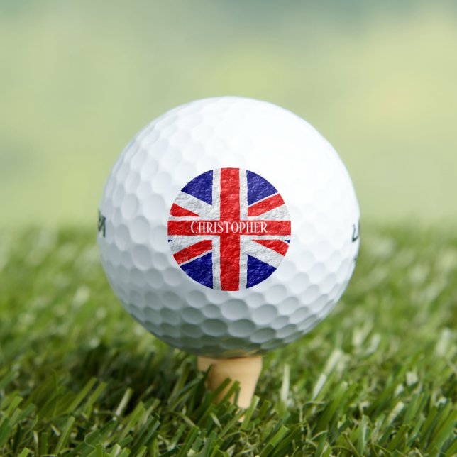 Union Jack Flag Design Golf Balls (Insitu Tee)