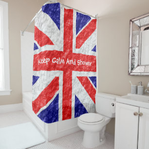 Union Jack Flag Design Shower Curtain
