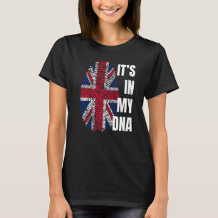 Union Jack Flag Dna Fingerprint Great Britain 1 T-Shirt