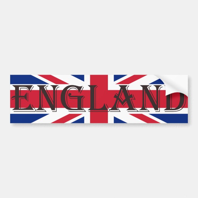 Union Jack Flag England bscn Bumper Sticker (Front)