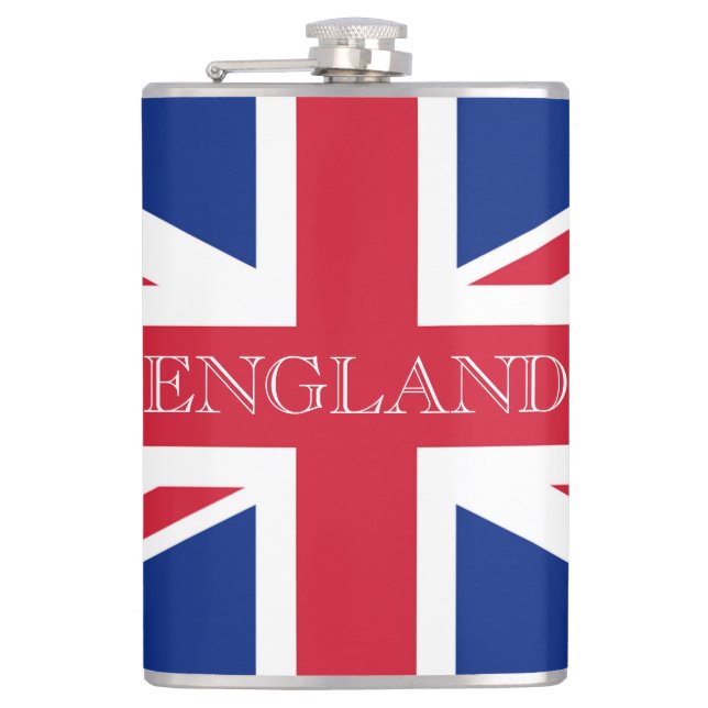 Union Jack Flag England flacnt Hip Flask (Front)