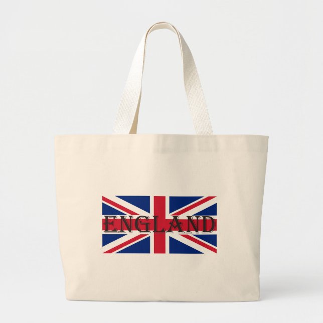 Union Jack Flag England jtcnt Large Tote Bag (Front)