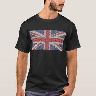 Union Jack Flag Fishnet Pattern T-Shirt