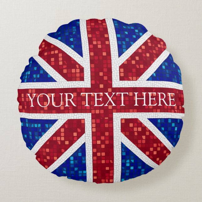 Union Jack Flag Great Britain Round Cushion (Front)