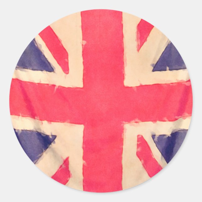 UNION JACK FLAG grunge Classic Round Sticker (Front)