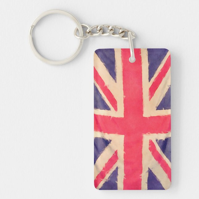 UNION JACK FLAG grunge Key Ring (Front)