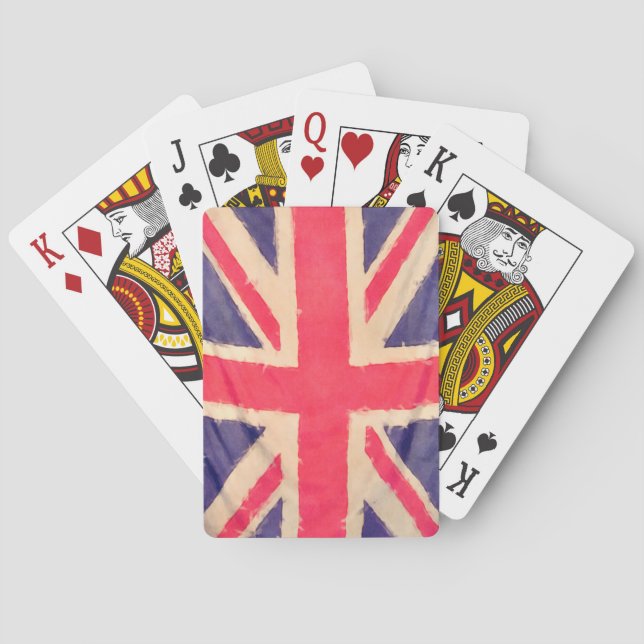 UNION JACK FLAG grunge Playing Cards (Back)