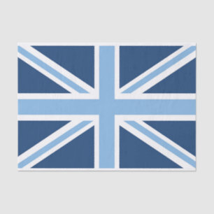 Union Jack Flag in Sky and Navy Blue Tissue Paper