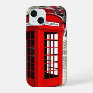 union jack flag jubilee crown red telephone booth iPhone 15 case