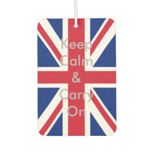 union jack flag keep calm and carry on car air freshener