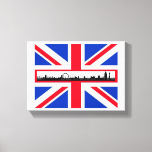 Union Jack Flag London Skyline Canvas