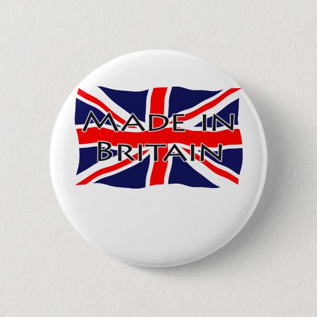 Union Jack Flag - Made in Britain 6 Cm Round Badge (Front)
