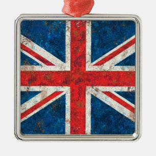 Union Jack Flag Metal Tree Decoration