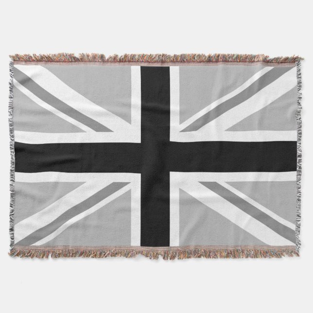 Union Jack/Flag Monochrome Throw Blanket (Front)