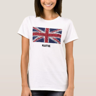 Union Jack Flag Mosaic Design (Black Text) Women's T-Shirt