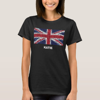 Union Jack Flag Mosaic Design (White Text) Women's T-Shirt