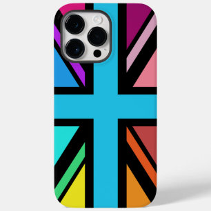 Union Jack/Flag Multicolored+Black Design Case-Mate iPhone 14 Pro Max Case
