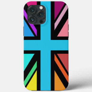 Union Jack/Flag Multicolored+Black Design iPhone 13 Pro Max Case