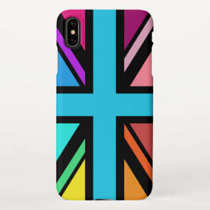 Union Jack/Flag Multicolored+Black Design iPhone XS Max Case
