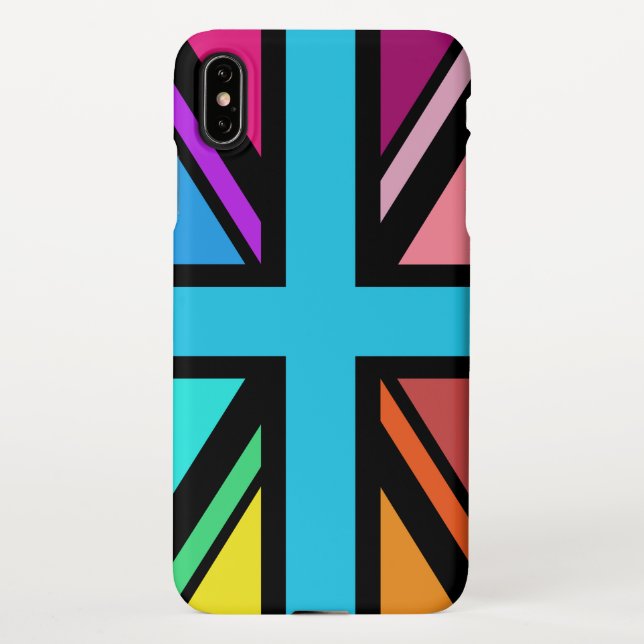 Union Jack/Flag Multicolored+Black Design iPhone Case (Back)