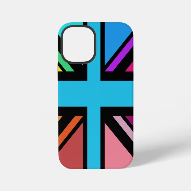 Union Jack/Flag Multicolored+Black Design iPhone Case (Back)