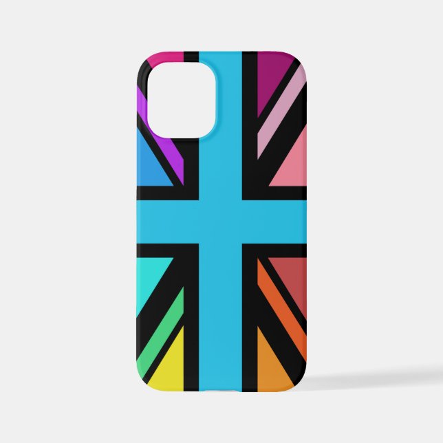 Union Jack/Flag Multicolored+Black Design iPhone Case (Back)