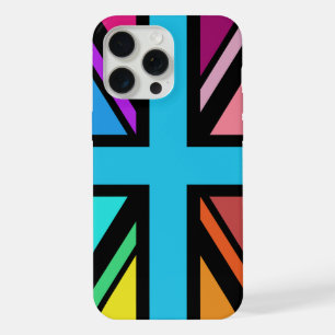 Union Jack/Flag Multicolored+Black Design iPhone 15 Pro Max Case