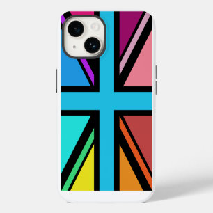 Union Jack/Flag Multicolored+Black Design iPhone 14 Case