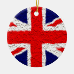 Union jack flag national country ceramic tree decoration