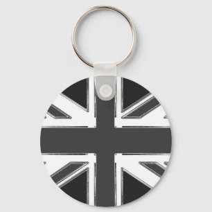 Union Jack flag of the UK - Chrome Key Ring