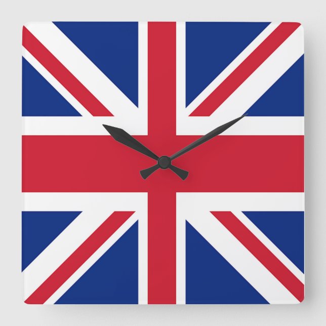 Union Jack - Flag of the United Kingdom Square Wall Clock (Front)