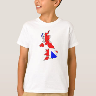 Union Jack Flag on British Map Kids T-Shirt