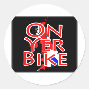 Union Jack Flag On Map Of Britain - On Yer Bike Classic Round Sticker