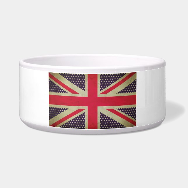 Union Jack Flag Pet Bowl (Front)