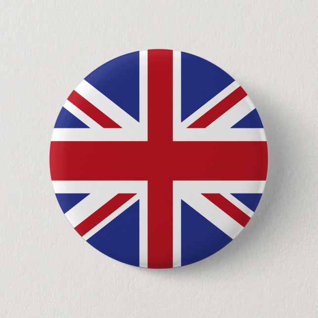 Union Jack Flag Pine Short prop Swipes in United 6 Cm Round Badge (Front)