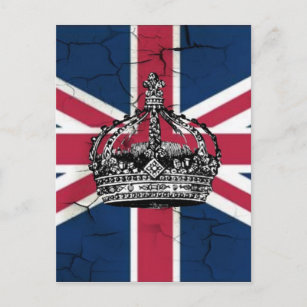 Union Jack Flag Queen of England Diamond Jubilee Postcard
