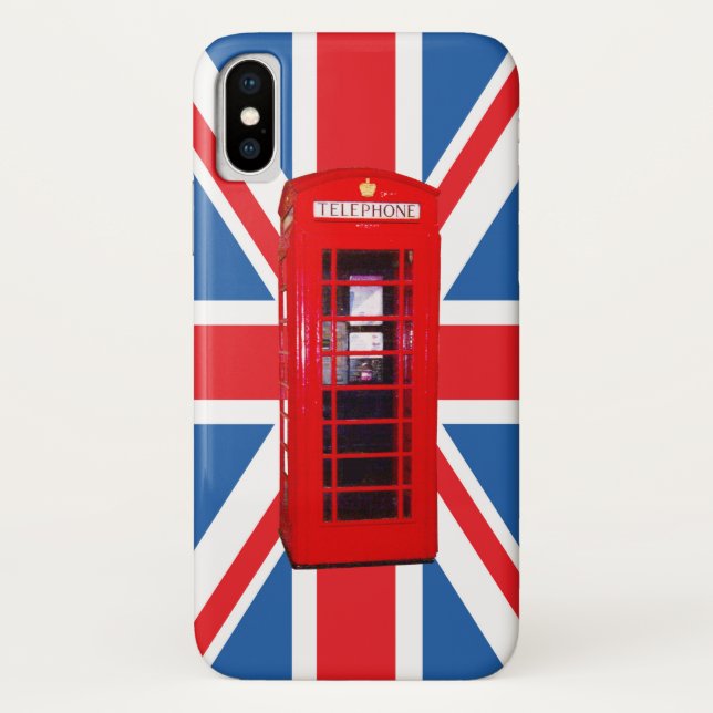 Union Jack/Flag & Red Phone Box Design Case-Mate iPhone Case (Back)