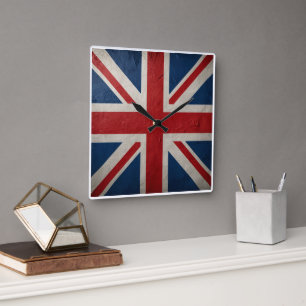 Union Jack flag Square Wall Clock